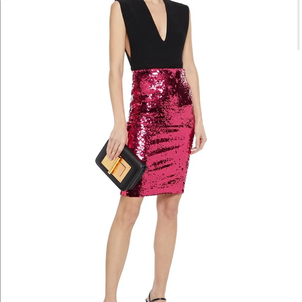 Alice + Oliva Ramos Sequined Stretch-Tulle Pencil Skirt